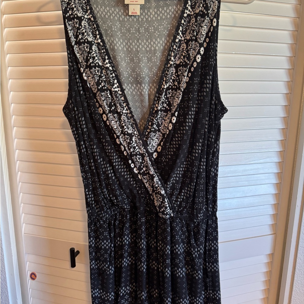 Mossimo Supply Co. Black and Gray Patterned romper